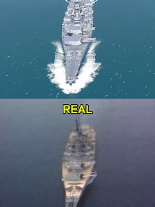 BATTLESHIP USS IOWA FIRING - Real Life vs War Thunder