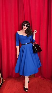 What’s this?! An Electric Blue Adora Dress has just arrived at Deadly 💙 Deconstruct this look with me - From accessorised to the max to a simple, stunning swing dress 💙 Anna has been working on these for a little while & I am SO pleased with how they turned out! #deadlyisthefemale #vintagestyle #swingdress #shopsmall #handmade #madeinuk | Deadly is the Female