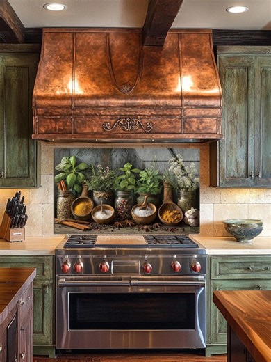 Rustic Herbs & Spices Glass Backsplash, Kitchen Culinary Botanical Rustic Tempered Glass Splashback for Kitchen Stove Back Cover Panel - Etsy