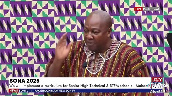 SONA 2025: I John Dramani Mahama will not cancel the free SHS program - Mahama. #JoyNews #SONA2025 #fyp