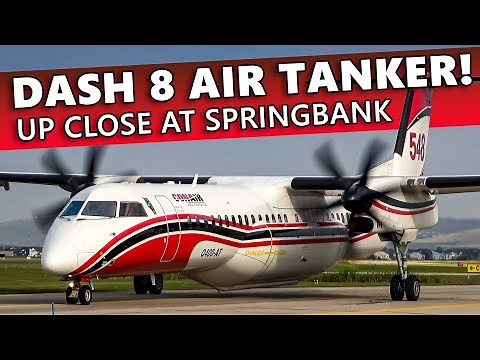 DASH 8 AIR TANKER! CLOSE UP Conair Dash 8-400 at Calgary/Springbank Airport