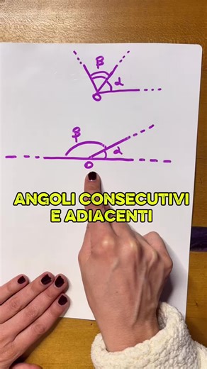 Angoli consecutivi e adiacenti, un p#po di geometria #matematicaconlidia #matematica #math #geometria