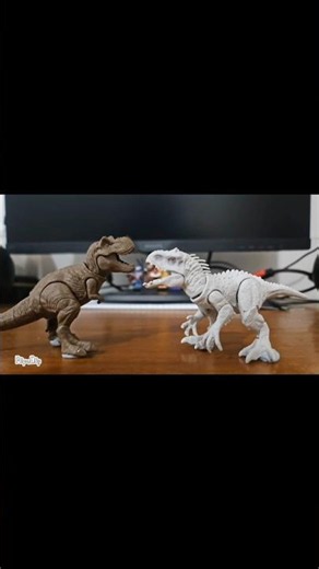 ‪@Blokees‬ Rexy Vs Indominus Rex | Jurassic World Stop Motion #jurassicworld #rexy #indominusrex