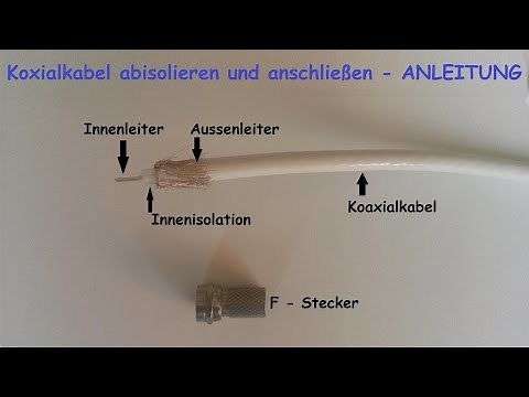 F-Stecker auf Koaxialkabel richtig montieren – F Stecker auf Antennenkabel anbringen / anschließen