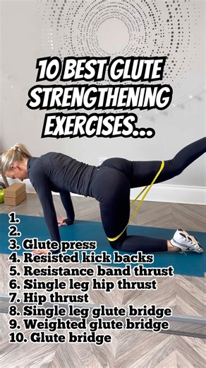 10 best GLUTE STRENGTHENING exercises you can do at home