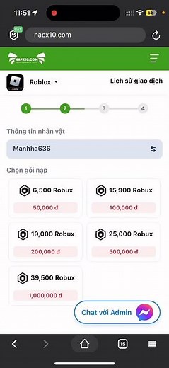 Trang nạp robux trên điện thoại uy tín Napx10.com #cachnaprobux #roblox #naplaurobux