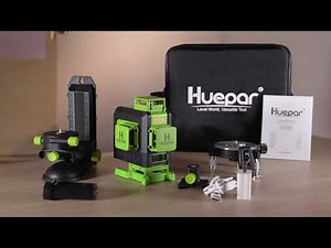 Huepar 904DG -4D Laser Level Green Beam With Lithium-ion battery Remote Control