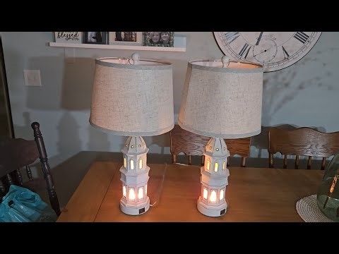 PARTPHONER Coastal Table Lamps Set of 2, base lights up!