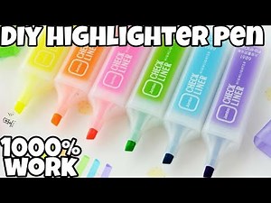 Homemade highlighter pen|Homemade pen|How to make highlighter pen at home|Diy highlighter pen|Diy