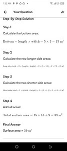 Calculate the total surface area of a rectangular prism with th... | Filo