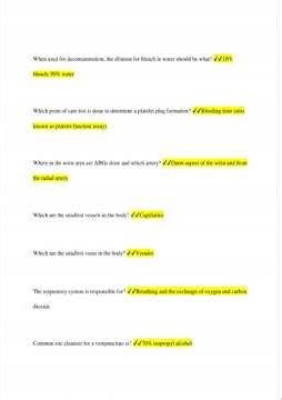 Phlebotomy Practice Test Questions And Answers 100 Pass