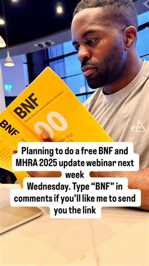 57 comments | BNF and MHRA update free webinar next Wednesday Type “BNF” if you would like the webinar link #traineepharmacist #pharmacystudent #mpharm #preregshortcuts #pharmacy #gphcexam #gphc #pharmacylife #pharmacystudents #pharmacist #bnf #bnfupdate #med #medstudent #nurse #nurselife #nursesoftiktok | Preregshortcuts | Facebook