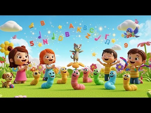 🐛 Nine Wiggly Worms Dance in the Garden | Fun Kids Song 🎶🌸