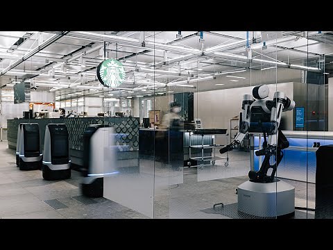 Unique Starbucks only at NAVER 1784: with 100 Robots