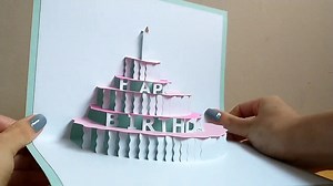 DIY Pop-up Happy Birthday Cake Card Template | SVG & PDF Digital Download | 3D Paper Cutting - Etsy