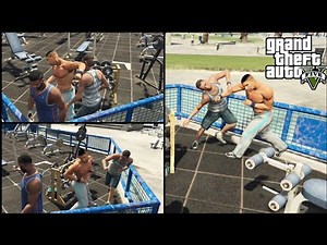 GTA V - NPCs Fighting each other #2 || Gym Fight