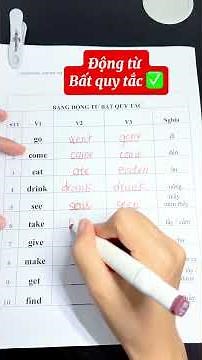 Bảng động từ BẤT QUY TẮC ✅#cobinhtienganh#luyenamvaphonics#learntoread#phonics
