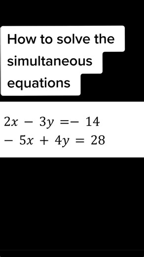How to solve the simultaneous equations #simultaneousequation #mathisbeautiful #math #mathematics #maths #study | Mathematics Sensei