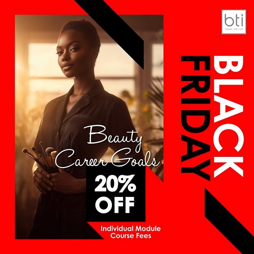 Your career in beauty starts with one decision - to begin. Enrol this month and enjoy 20% off individual course fees and 15% off combination course fees. Find out more: https://beautytherapyinstitute.co.za/apply-now/  Valid 1–30 November | Ts & Cs Apply #Discount #BlackFriday #beautyschool #BTI #BeautyTherapyInstitute #ShapingBeautifulCareers #ProudlyAfrican #Since1996 | BTI - Beauty Therapy Institute | Facebook