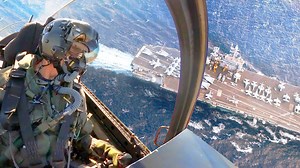 US Navy Jets Fly Just Feet Above Aircraft Carrier