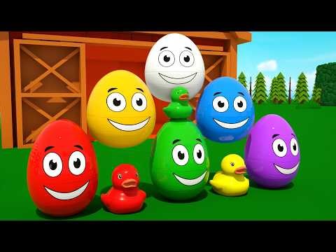 Aprender Colores y Números | Huevos de Colores en la Granja | Recopilación de canciones infantiles