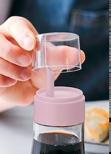 Oil Dispenser Bottle, 6.76 OZ Glass Olive Oil Bottle with Lid, Leakproof Condiment Container for Kitchen Cooking Oil Container, Drip-Free & Spill-Free Spout (Pink)