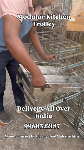 Modular Kitchen Trolley Installation Work #aurangabad #modularkitchen #furniture #kitchen