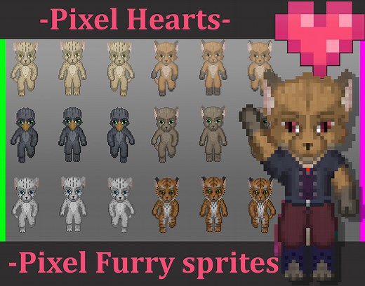 Furry pixel sprites by Ratio (DWAI)