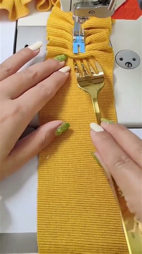 Sewing Perfect Ruffles with a Fork?! 😲 The Ultimate Seamstress Secret! | #sewinghacks #diy