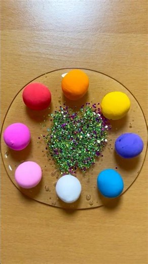 Satisfying ASMR: Mixing Clear Slime + Clay + Glitter