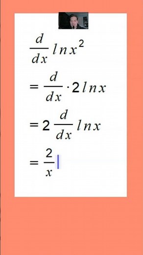 Derivative of lnx^2, power rule for logs, chain rule practice