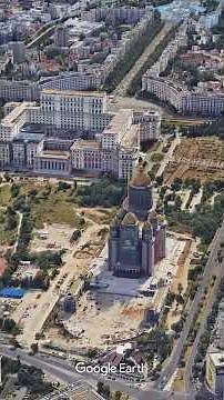 Flying Over the Palace of the Parliament & National Cathedral, Bucharest #shorts