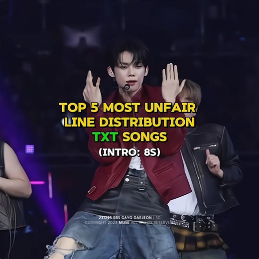 Las 5 distribuciones de líneas más injustas de canciones de TXT