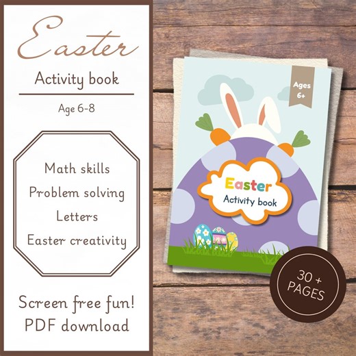 Easter Activity Book for Kids 6-8 | Easter Learning & Crafts | Printable (digital Download) - Etsy
