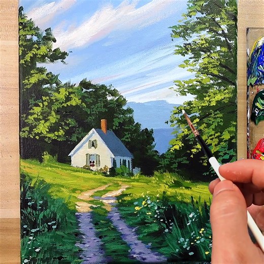 39K views · 667 reactions | Acrylic Painting Sunlit Countryside  | Correa Art | Facebook