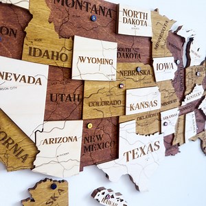 US Travel Map, Wooden Push Pin Map, United States Wall Decor, Apartment Decor, Housewarming Gift, Anniversary Gift, New Home Gift - Etsy