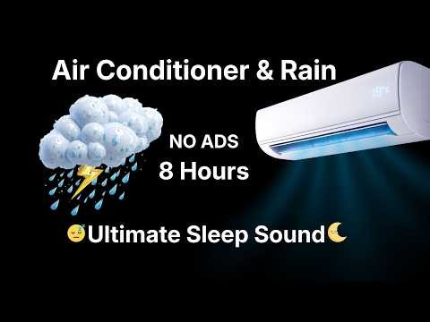 [NO ADS] Fall Asleep Fast with CALMING AC Noise & Heavy Rain Sounds Tonight | Deep Sleep White Noise