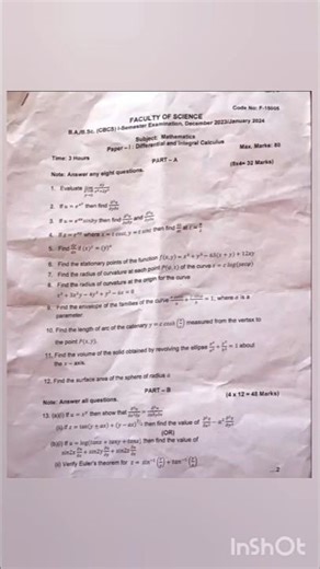 Ba/Bsc-1 Semester math paper pyq #mgkvp#maths#bsc#trending #shorts #ytshorts #viral #youtubeshorts