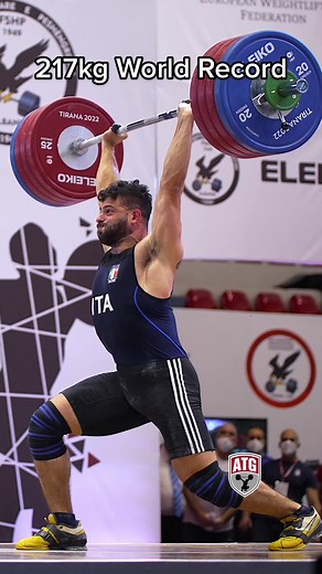 Slow Motion 217kg World Record Clean and Jerk by Nino Pizzolato