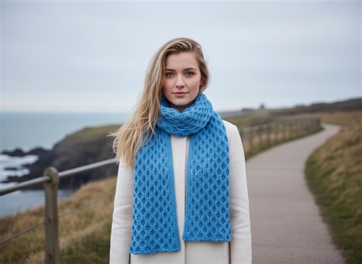 Cable Knit Scarf Pattern, Aran Textured Design (PDF) - Etsy