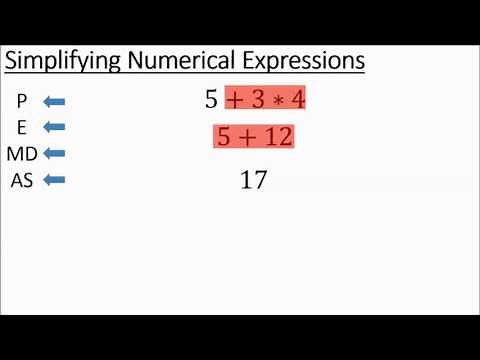 Simplifying Numerical Expressions: Order of Operations