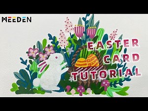 How to Draw An Easter Card with Bunny, Florals, Painted Eggs, etc! Simple & Easy Marker Art Tutorial