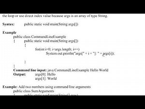 Command Line Arguments