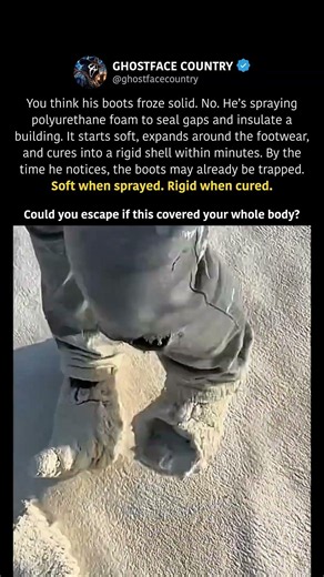 Spray Foam Trapped His Boots in Minutes #shorts