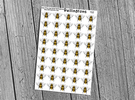 Bumblebees (#152) - Stickers for Books, Scrapbooks, Planners, Cards, Journals and Everything Else! - Etsy