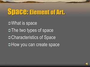 Space: Element of Art . - SlideServe