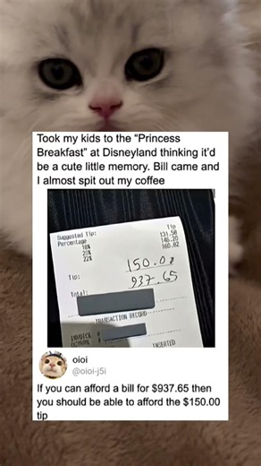 Disney Princess breakfast bill is absolutely insane 💸#DisneyMemes