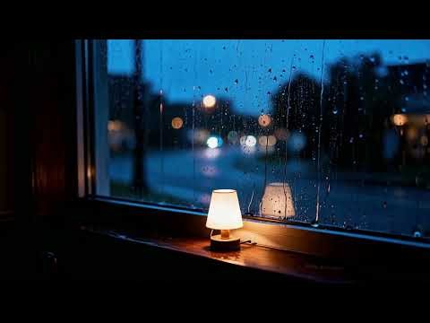 Rain on Window Sounds for Sleeping — 10 Hours | No Thunder, Cozy Lamp