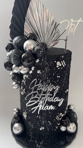 21st Birthday Black Cake Design Inspiration for Men