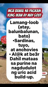 Pagkaing bawal sa Gout #gout #awareness #fblifestyle | Carolyn Olea Sabalvaro